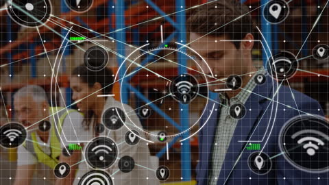 Warehouse Employees Utilizing Network Technologies for Productivity