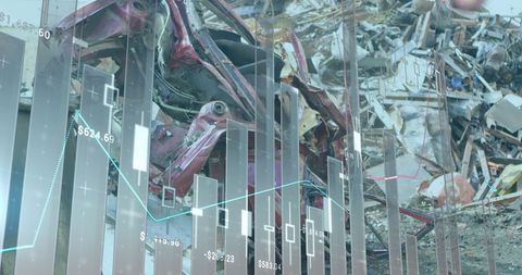 Financial Data Overlay on Recycling Scrap Yard