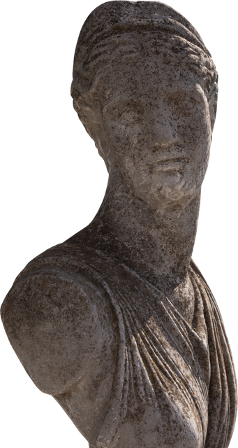 Weathered Classical Female Bust Sculpture on Transparent Background - Download Free Stock Videos Pikwizard.com