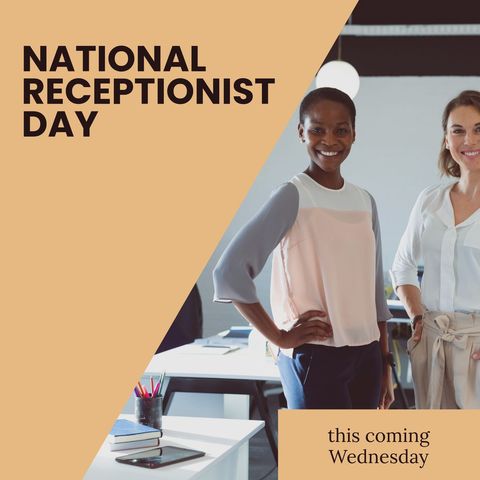 diverse businesswomen celebrating national receptionist day - Download Free Stock Templates Pikwizard.com