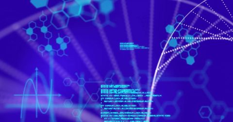 Futuristic Digital DNA Helix with Data Connections - Download Free Stock Images Pikwizard.com