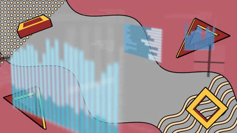 Abstract Graph Animation Illustrates Business Data Dynamics