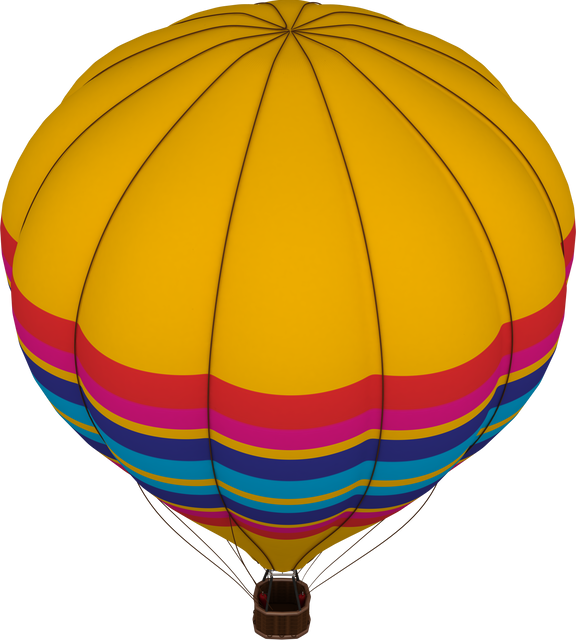 Transparent Yellow Hot Air Balloon with Colorful Stripes Isolated  - Download Free Stock Videos Pikwizard.com