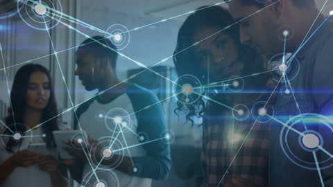 Business Team Connected Through Digital Networks