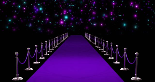 Elegant Purple Carpet Entrance with Midnight Glow and Dazzling Lights - Download Free Stock Images Pikwizard.com