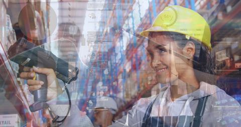 Worker Scanning Inventory in High-Tech Warehouse Environment - Download Free Stock Images Pikwizard.com