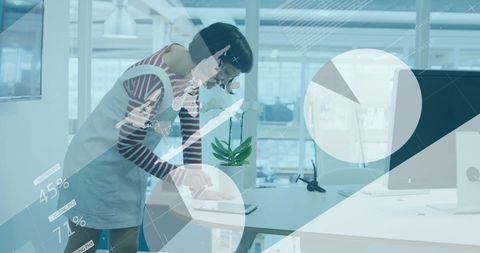 Asian Businesswoman Analyzing Data with Digital Interface