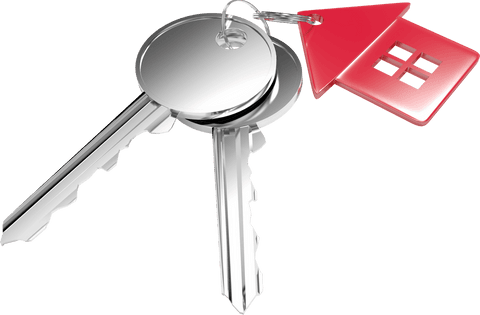 silver keys with red house key fob on transparent background - Download Free Stock Videos Pikwizard.com