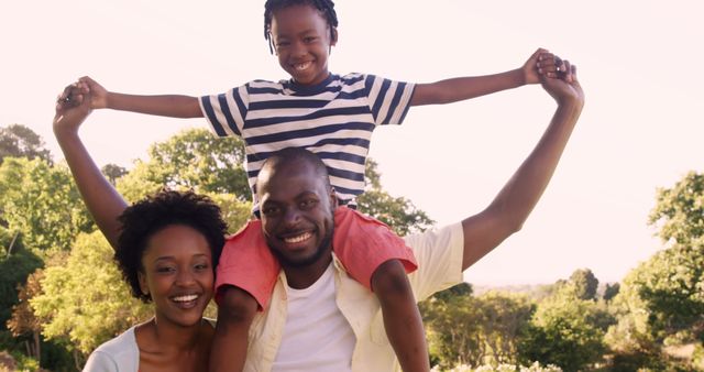 Happy African American Family Outdoor Fun Day - Download Free Stock Images Pikwizard.com