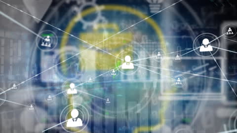 Futuristic Business Networking with Digital Icons Collaboration