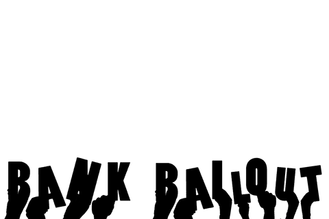 Transparent vector hands with bank message and ballout text