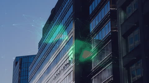 Digital Network Connectivity Over Modern Cityscape