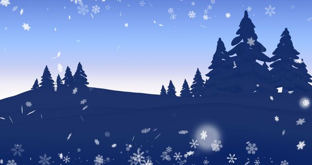 Snow Falling Over a Serene Winter Landscape at Dusk - Download Free Stock Images Pikwizard.com