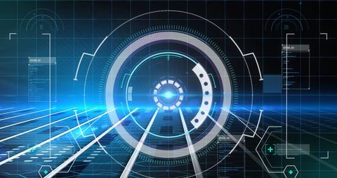 Futuristic Digital Interface with Data Scanning Circle - Download Free Stock Images Pikwizard.com