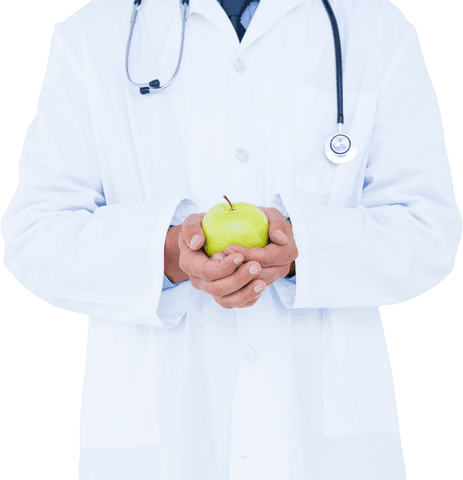 transparent doctor with green apple promoting healthy diet - Download Free Stock Videos Pikwizard.com