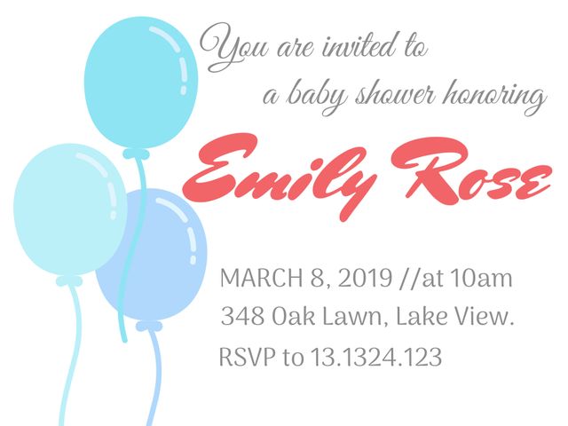 Soft Balloon-Themed Baby Shower Invitation for Any Celebration - Download Free Stock Templates Pikwizard.com