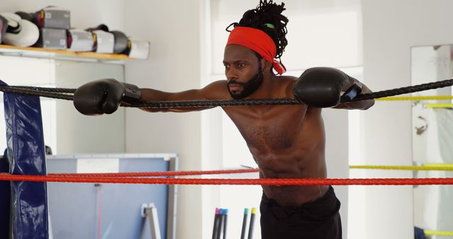 Tired Boxer Taking a Break in the Ring - Download Free Stock Images Pikwizard.com