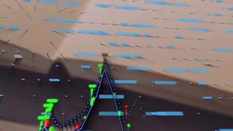 Dynamic Abstract Animation with Blue and Green Lines