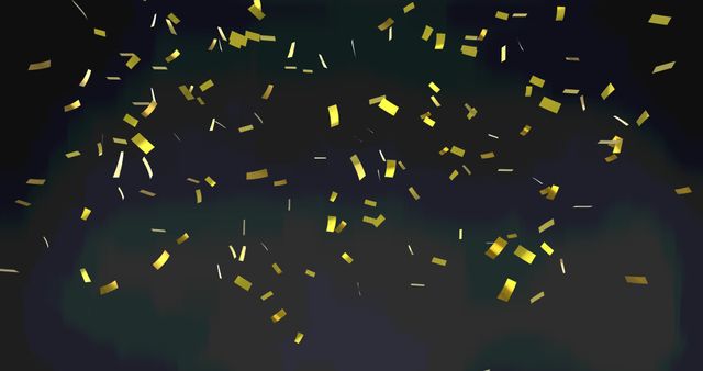 Gold Confetti Falling Against Dark Background - Download Free Stock Images Pikwizard.com