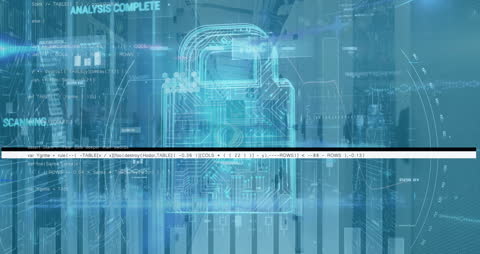Digital Security Techology with Padlock Overlay in Data Center