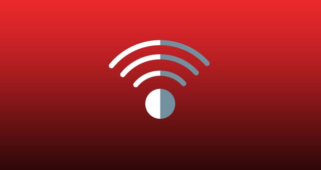 WiFi Icon on Red Gradiented Background Representing Connection and Communication - Download Free Stock Images Pikwizard.com