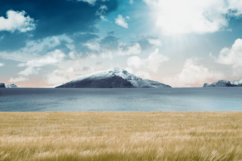 transparent island mountain under blue sky with meadow - Download Free Stock Videos Pikwizard.com