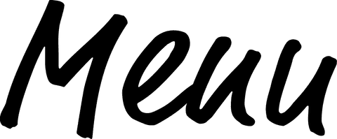 Transparent black menu text on white background for design projects