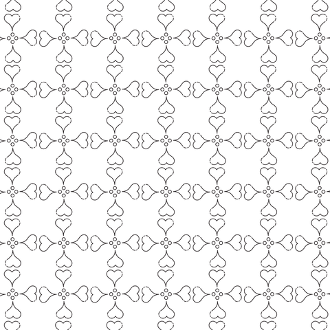 Stylish black heart pattern on transparent background