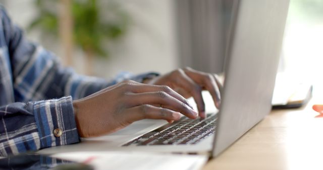 Person Typing on Laptop in Home Office Setting - Download Free Stock Images Pikwizard.com