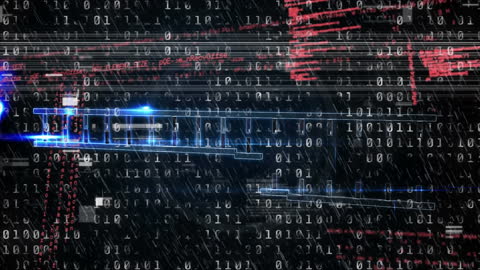 Futuristic Binary Code and DNA Helix Hologram Animation