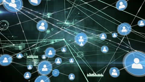 Futuristic Global Networking Digital Icons Virtual Connections