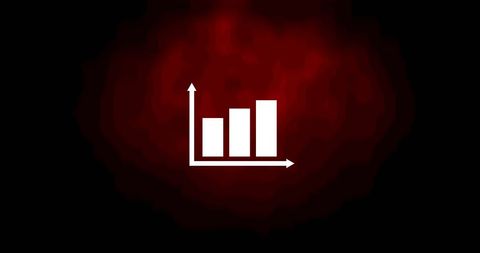 White graph on abstract red and black background