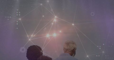 Futuristic Digital Connection Observation in High-Tech Environment