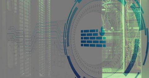 Cybersecurity Firewall Protection with Server Technology Interface - Download Free Stock Images Pikwizard.com
