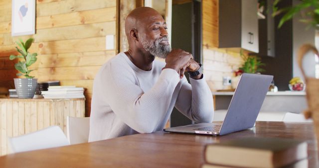 Senior Man Working from Home with Laptop and Casual Attire - Download Free Stock Images Pikwizard.com