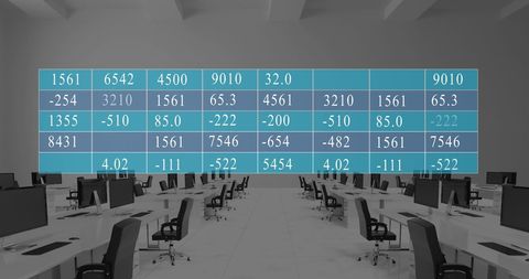 Digital Data Overlay in Modern Open Office Environment - Download Free Stock Images Pikwizard.com