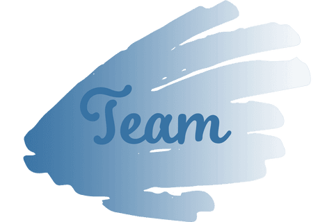 Transparent brushstroke illustration with team text