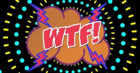 Colorful Retro Pop Art WTF Comic Design
