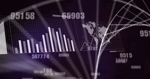 DNA Strand Overlaying Digital Global Data Graphs