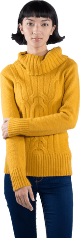chic woman in transparent yellow sweater fashion posing confidently - Download Free Stock Videos Pikwizard.com