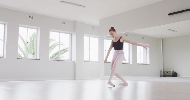 Young Ballet Dancer Practicing in Bright Dance Studio - Download Free Stock Images Pikwizard.com