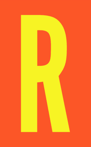 Bold Yellow Letter R on Orange with Transparent Background - Download Free Stock Videos Pikwizard.com