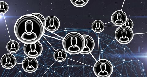 Digital Network with Abstract Personas and Connections - Download Free Stock Images Pikwizard.com