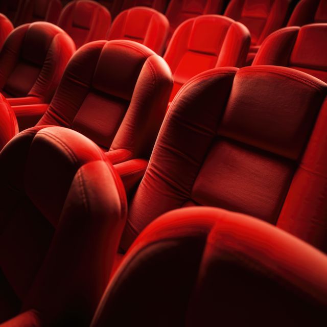 Perfect for illustrating movie theatres or entertainment settings. Can be used in articles about the movie industry, film screenings, seating designs, or commercial interior designs. Highlights the luxury and comfort of cinema seating.