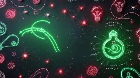Neon Swirls and Equations in Cosmic Innovation