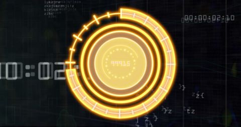 Futuristic Digital Interface with Rotating Circles and Data - Download Free Stock Images Pikwizard.com
