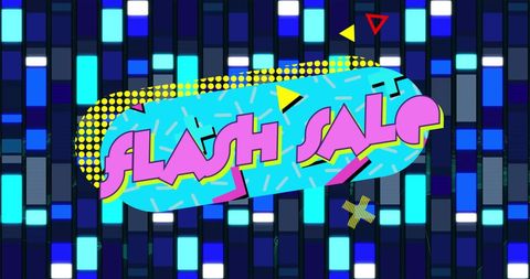 Vibrant Retro-Style Flash Sale Banner with Digital Effect
