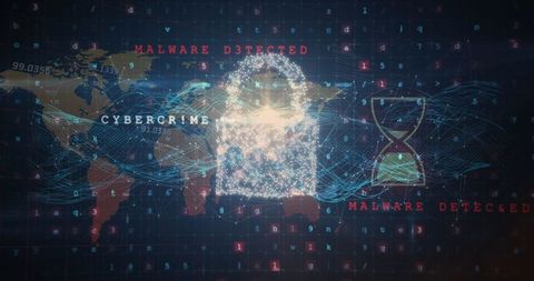 Digital Security Network Layer with Cybercrime Alerts - Download Free Stock Images Pikwizard.com