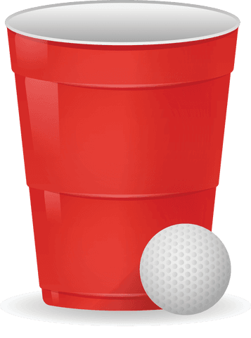 transparent red plastic cup and golf ball vector illustration - Download Free Stock Videos Pikwizard.com