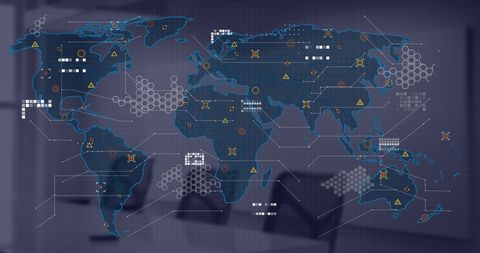 Global Data Processing with Financial World Map - Download Free Stock Images Pikwizard.com